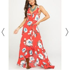 Miss Me Floral Maxi Wrap Dress